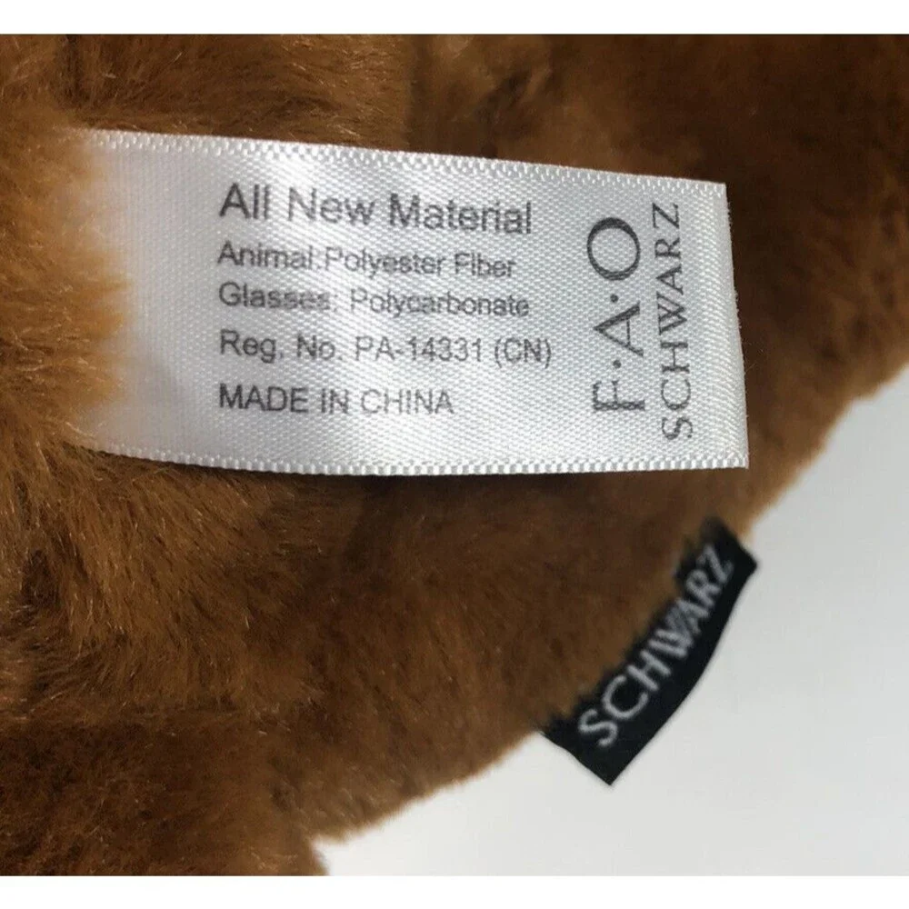2021 FAO Schwarz Cheers 4 Love Wear & Share Red Ribbon Brown Dog